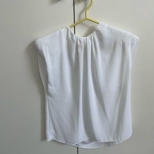 Zara white blouse with shoulder pads. Dress up or down!